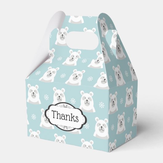Winter Ijsbeer Favor Box Bedankdoosjes (Voorkant Zijde)