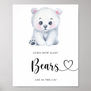 Winter IJsbeer - raad hoeveel beren Poster
