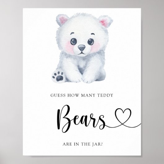 Winter IJsbeer - raad hoeveel beren Poster (Voorkant)