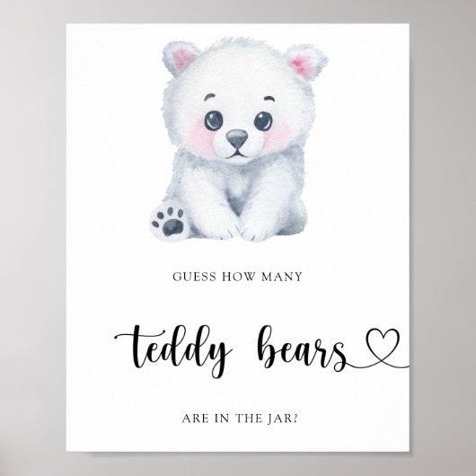 Winter IJsbeer - raad hoeveel teddyberen Poster (Voorkant)
