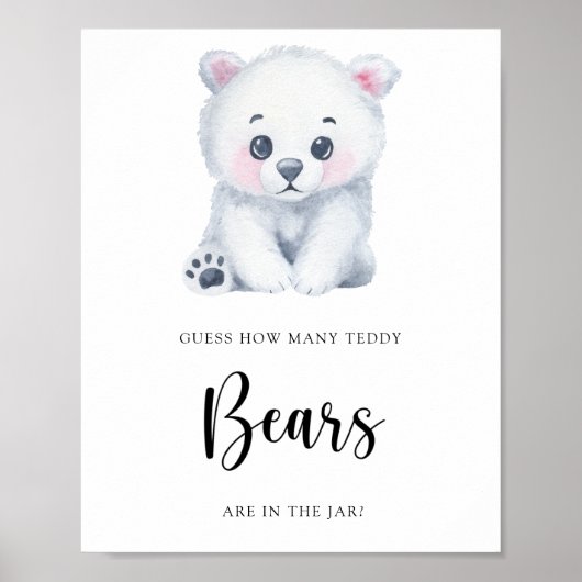 Winter IJsbeer - raad hoeveel teddyberen Poster (Voorkant)