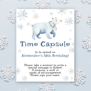 Winter IJsbeer Tijdscapsule 1e verjaardag Poster