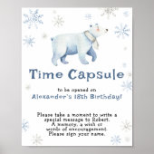 Winter IJsbeer Tijdscapsule 1e verjaardag Poster (Voorkant)
