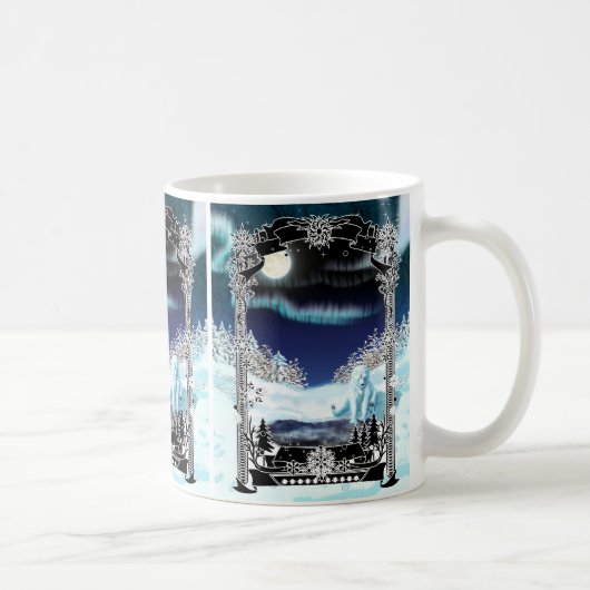 Winter Ijsbeer Vijver met Aurora Koffiemok (Rechts)