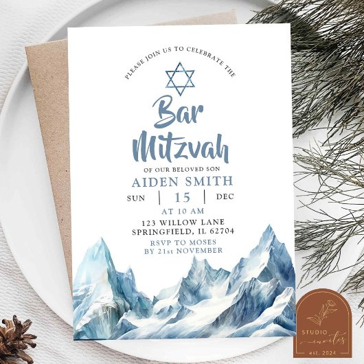 Winter Ijsberg Berg Bar Mitzvah Kaart