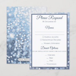 Winter Ijsblauw Huwelijk RSVP Kaart