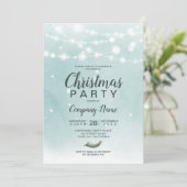 Winter ijsblauw licht sneeuw kerst bedrijf kaart (Staand voorkant)