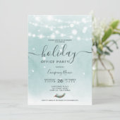 Winter ijsblauw licht sneeuw vakantie corporate kaart (Staand voorkant)