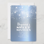 Winter Ijsblauw Zilveren Glitterende Lichten Sweet Kaart (Voorkant)