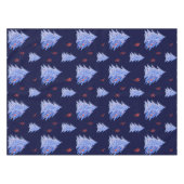 Winter IJsblauwe Boom Holly Bessen Marine Kerstmis Tafelkleed (Voorkant (Horizontaal))