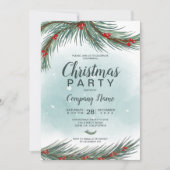 Winter ijsblauwe tak sneeuw kerst bedrijf kaart (Voorkant)