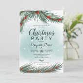 Winter ijsblauwe tak sneeuw kerst bedrijf kaart (Staand voorkant)