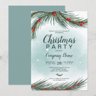 Winter ijsblauwe tak sneeuw kerst bedrijf kaart