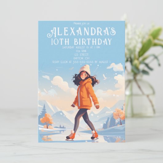 Winter IJsschaatspartij Kaart (Staand voorkant)