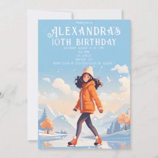 Winter IJsschaatsparty Kaart (Voorkant)