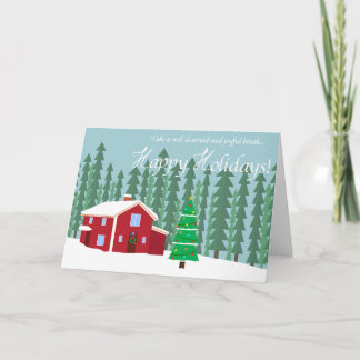 Winter Illustration Holiday Card Feestdagen Kaart