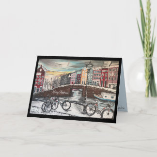 Winter in Amsterdam - De kerstkaart voor fietsers Kaart