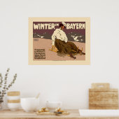 "Winter in Bayern" Vintage Travel Poster (Keuken)