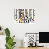 Winter in berkenbossen poster (Thuiskantoor)