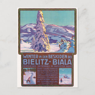 Winter in Bielitz-Biala Vintage Poster 1910 Briefkaart