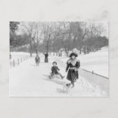Winter in Central Park, 1900 Briefkaart (Voorkant)