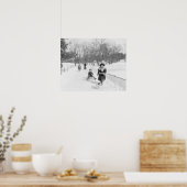 Winter in Central Park, 1900. Oude foto Poster (Keuken)