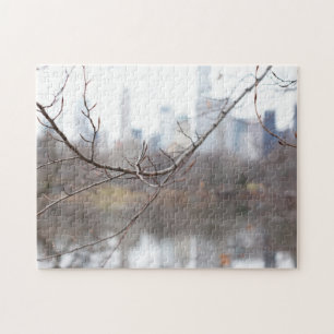 Winter in Central Park Lake New York City Skyline Legpuzzel