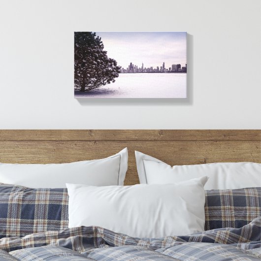 Winter in Chicago - Canvas Afdruk (Insitu (Slaapkamer))