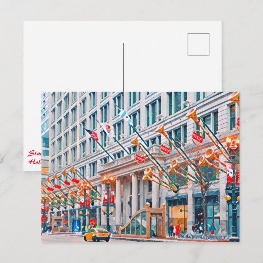 Winter in Chicago, Feestdagenkaart (Voorkant / Achterkant)