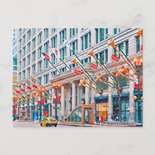 Winter in Chicago, Feestdagenkaart (Voorkant)