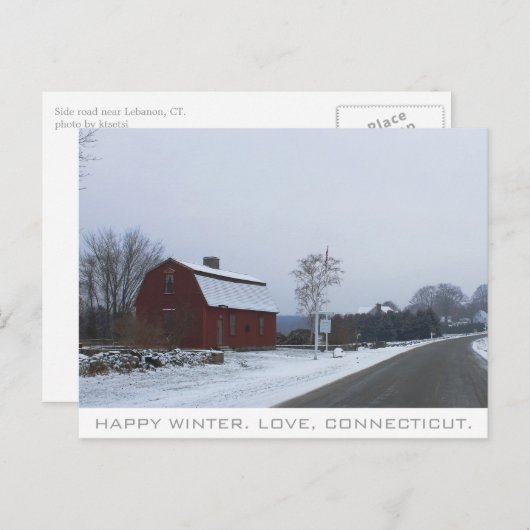 Winter in Connecticut Briefkaart (Voorkant / Achterkant)