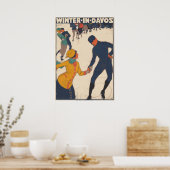 Winter in Davos  Poster Skiing Zwitserland (Keuken)