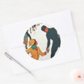 Winter in Davos Ronde Sticker (Envelop)