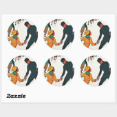 Winter in Davos Ronde Sticker (Vel)
