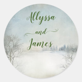 Winter in de bergen Envelope Seal Ronde Sticker