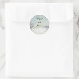 Winter in de bergen Envelope Seal Ronde Sticker