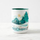 Winter in de bergen mok (Midden)