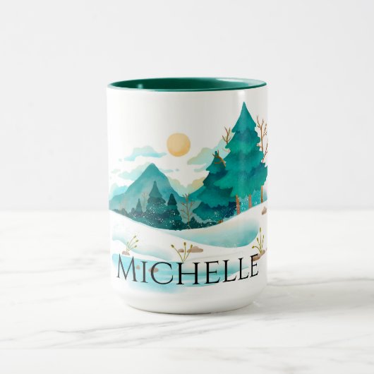 Winter in de bergen mok (Midden)