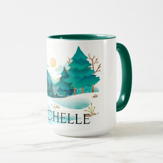 Winter in de bergen mok (Voorkant rechts)