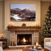 Winter in de bergen poster