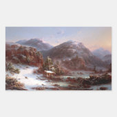 Winter in de bergen rechthoekige sticker (Voorkant)