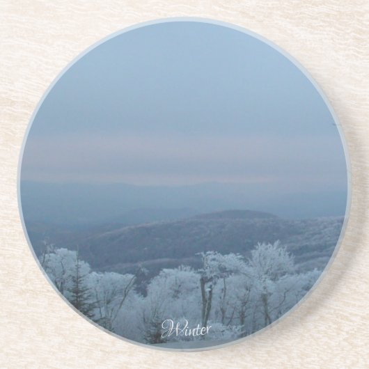 Winter in de Blue Ridge Mountains Zandsteen Onderzetter (Voorkant)