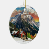 Winter in de Canadese Rocky Mountains Keramisch Ornament (Rechts)