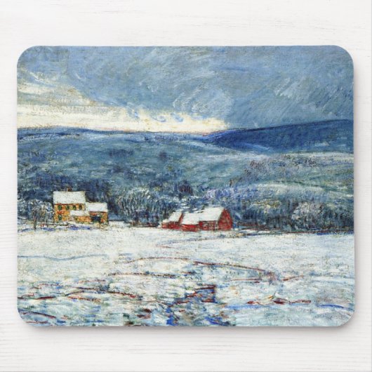 Winter in de Connecticut Hills (door Childe Hassam Muismat (Voorkant)