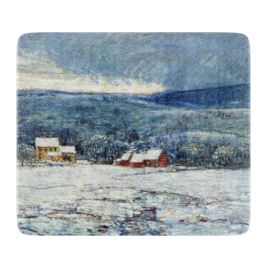 Winter in de Connecticut Hills (door Childe Hassam Snijplank (Voorkant)