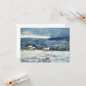 Winter in de heuvels van Connecticut Kaart (Voorkant / Achterkant in situ)