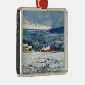 Winter in de heuvels van Connecticut Metalen Ornament (Rechts)