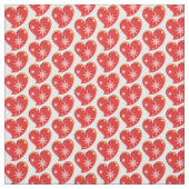 winter in de liefde-Rode harten Stof (Swatch)