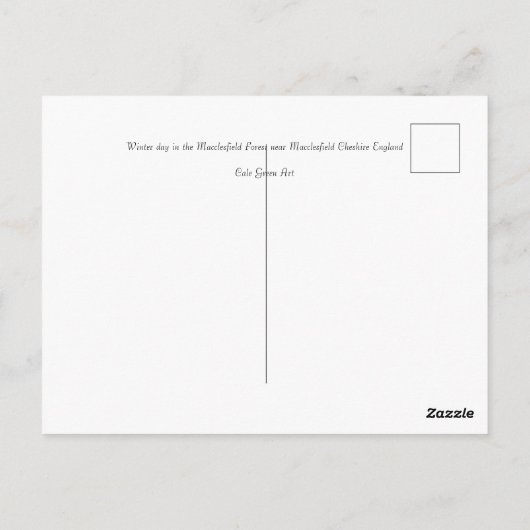 Winter in de Macclesfield Forest Card Briefkaart (Achterkant)