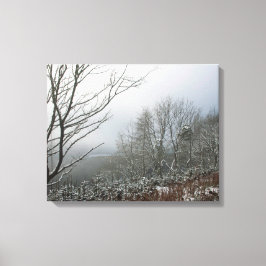 Winter in de Macclesfield Forest Card Canvas Afdruk